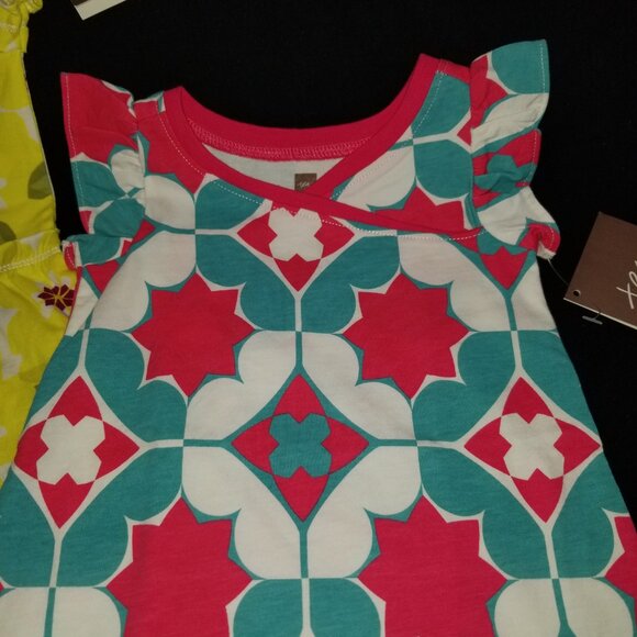 NWT~TEA Collection~TWO Baby Girls Cotton Summer DRESSES~3-6m - Picture 2 of 3